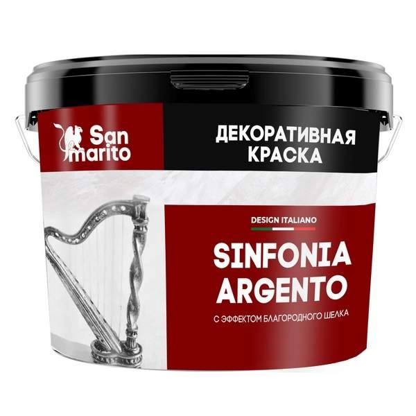 Краска San Marito Sinfonia Argento Z121NK01 декоративная с эффектом благородного шелка (1 кг), шт