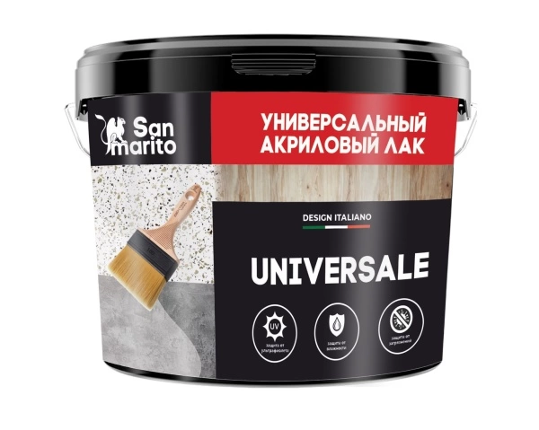 Лак San Marito Universale Z223NK01 универсальный полуглянцевый для наружних и внутренних работ акриловый (1 кг), шт